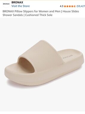 BRONAX Women's Cushioned Slide Sandals in Beige